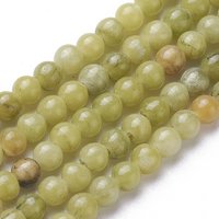 Brins de perles en jade chinois naturel, rond, 4mm, 90pcs — Perles à bijoux