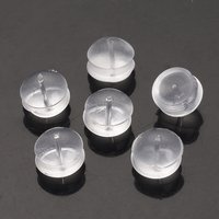 Coussins en Caoutchouc pour Boucles d'Oreilles Clairs 5x5x4mm Trou 0.5mm