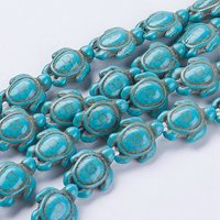 Synthetic Turquoise Beads Strands, Turtle, Dyed & Heated, 22pcs — Jewelry Beads