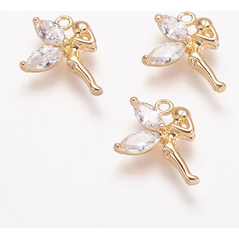 Pendentifs en Zircon Cubique Micro Pave en Laiton, Plaqué Or 18K — Breloques et pendentifs