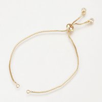 Brass Slider Bracelets with Cubic Zirconia and Box Chains — Jewelry Making Tools