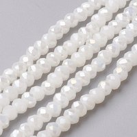Brins de perles en verre électroplaqué, rondelle facettée, arc-en-ciel — Perles à bijoux