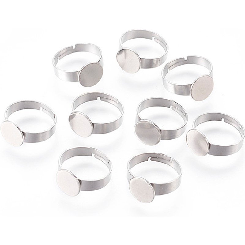 Adjustable 304 Stainless Steel Finger Ring Components — Jewelry Findings