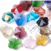 Transparent Faceted Glass Beads in Mixed Styles and Colors — Jewelry Beads