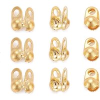 Embouts de perles en acier inoxydable 304, calottes, doré, 4x2mm