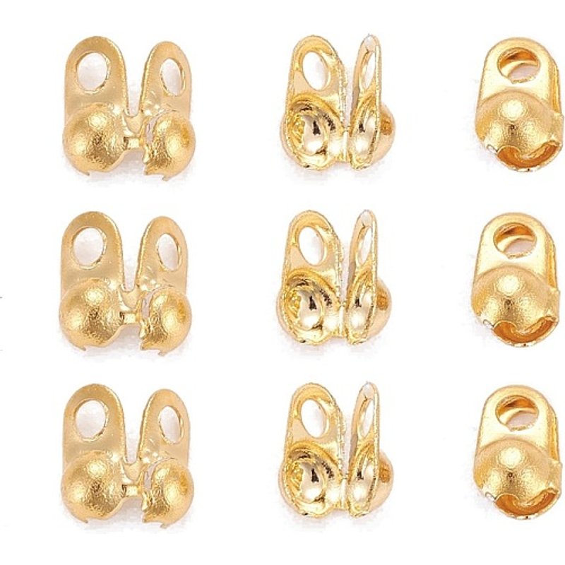 Embouts de perles en acier inoxydable 304, calottes, doré, 4x2mm — Accessoires pour bijoux