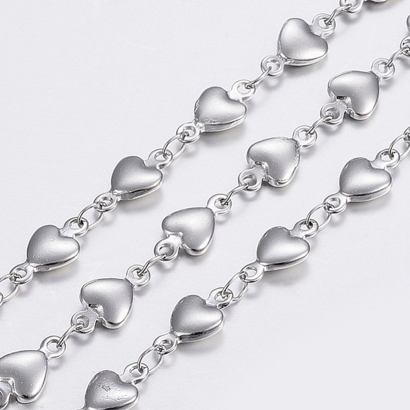 Chaînes en acier inoxydable 304, maillons en forme de cœur, soudées, résistantes au ternissement — Chaînes, fils et cordons