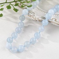 Collier en perles d'aigue-marine naturelle avec fermoir en alliage — Collier pendentif