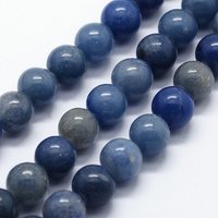 Fils de perles d'aventurine bleue naturelle, rondes, 4mm, 88-90pcs — Perles à bijoux