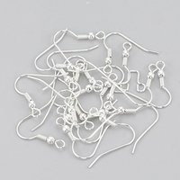 Crochets de Boucles d'Oreilles en Fer avec Boucle Horizontale, Sans Nickel, Argent — Accessoires pour bijoux