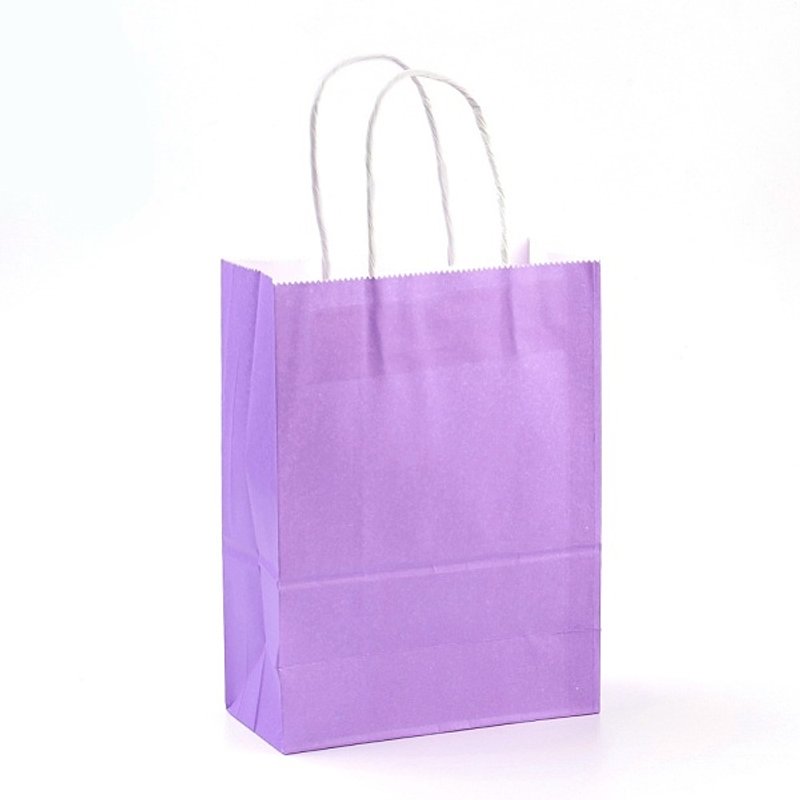 Sacs en papier Kraft Pure Color avec poignées en ficelle, violet moyen — Rangement et présentation