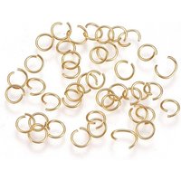 Anneaux ouverts en acier inoxydable 304, plaqué or 18k, 22 gauge — Accessoires pour bijoux