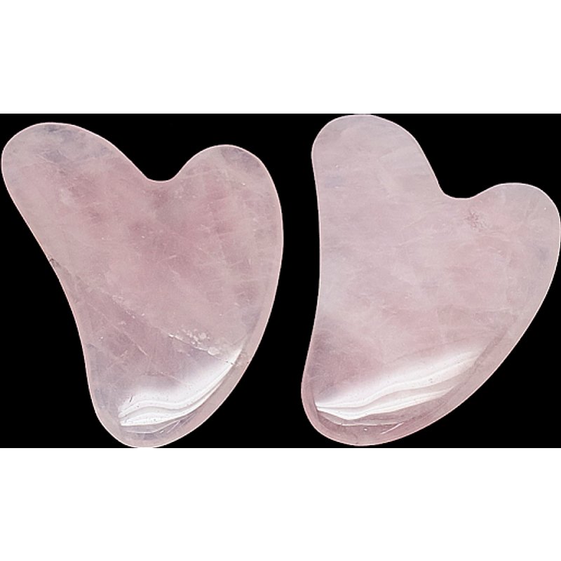 Natural Rose Quartz Gua Sha Facial Massage Tool - Heart Shape — Facial & Eye Massagers