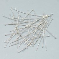Goupilles à tête boule en argent sterling 925, 45x1.5mm, épingle : 0.5mm — Accessoires pour bijoux