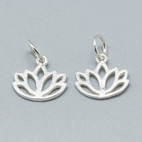 Charm en argent sterling 925 avec anneau et estampille 925 - Lotus