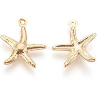 Pendentif Étoile de Mer en Acier Inoxydable 304, Plaqué Or 24k — Breloques et pendentifs