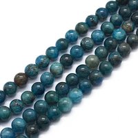 Natural Apatite Beads Strands, Round 8mm, 0.8mm Hole, 50pcs — Jewelry Beads