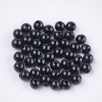 Opaque Black Plastic Round Beads, 6x5.5mm, 4790pcs/500g — Jewelry Beads