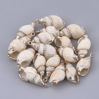 Pendentifs en Coquillage Spirale Électroplaqué avec Trouvailles en Fer