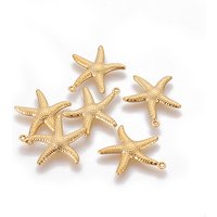 Pendants en Acier Inoxydable 304 en Forme d'Étoile de Mer avec Plaquage en Or 18k — Breloques et pendentifs