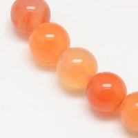 Brins de perles en cornaline naturelle, rondes 6mm, trou 1mm, 62pcs — Perles à bijoux