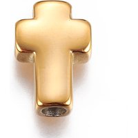 Perles en acier inoxydable 304 en croix dorées 14x10x4mm — Perles à bijoux