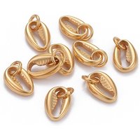 304 Stainless Steel Cowrie Shell Charm with Jump Ring — Charms & Pendants