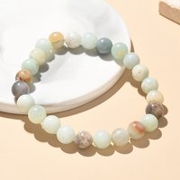 Bracelet Élastique en Amazonite Naturelle, Design Rond — Bracelet Femme