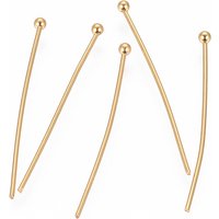 Épingles à tête boule en acier inoxydable 304, plaqué or 24k, 300pcs — Accessoires pour bijoux