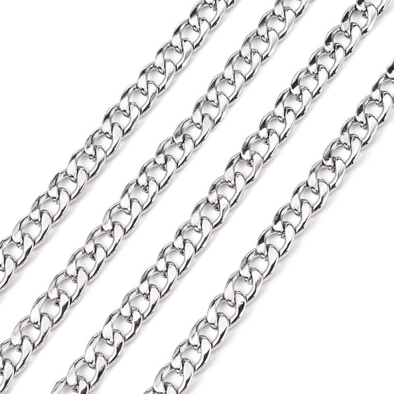 Chaînes en acier inoxydable 304, maillons cubains, rouleau de 10m — Chaînes, fils et cordons