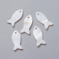 Pendentifs en Coquillage, Poisson, 22.5-23mm de Long — Breloques et pendentifs