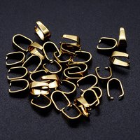 Bails à clip en acier inoxydable 201, plaqué or 18k — Accessoires pour bijoux