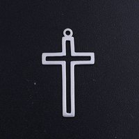 Charm en croix en acier inoxydable 201 résistant à l'oxydation — Breloques et pendentifs