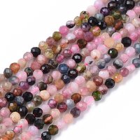Fil de perles de tourmaline naturelle, facettées, rondes, 2mm — Perles à bijoux