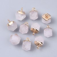 Charm en Quartz Naturel avec Boucles en Fer Plaqué Or — Breloques et pendentifs