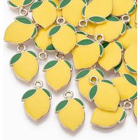 Pendentif en Émail en Alliage Or Clair et Citron