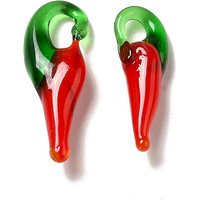 Pendants en Verre Soufflé Fait Main, Piment Rouge