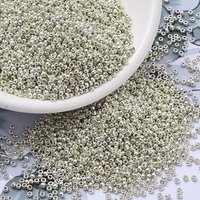 Miyuki Round Rocailles Beads, Japanese Seed Beads, Galvanized Silver — Jewelry Beads
