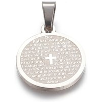 Pendentif en acier inoxydable 304 sans ternissement avec croix de la prière — Breloques et pendentifs