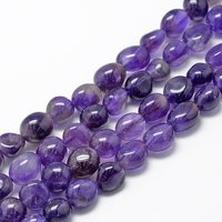 Brins de perles d'améthyste naturelle, qualité A, nuggets, 15,7 pouces — Perles à bijoux