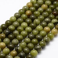 Brins de Perles de Jade Chinois Naturel, Ronde 6mm, 15.5 pouces — Perles à bijoux