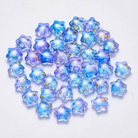 Spray Painted Glass Star Beads, Colorful, 8x8.5x4mm — Jewelry Beads