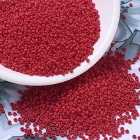 Perles Rocailles Miyuki, 11/0 Rouge Vermillon Opaque Mat — Perles à bijoux