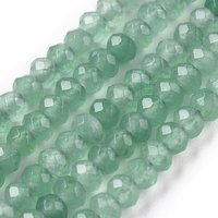 Dyed Natural Malaysia Jade Rondelle Beads Strands, Medium Aquamarine