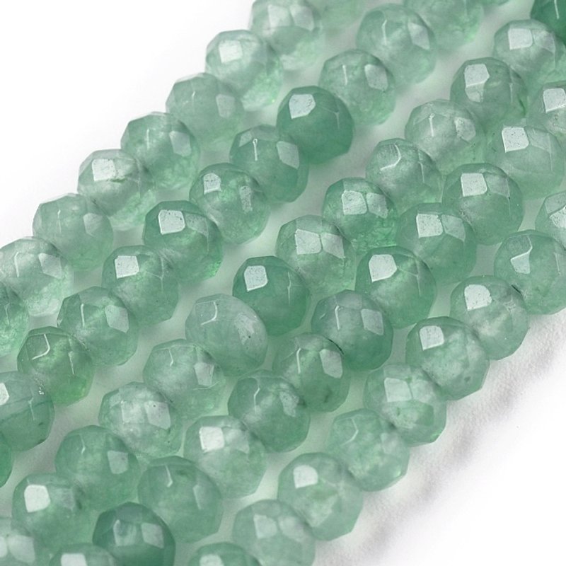 Dyed Natural Malaysia Jade Rondelle Beads Strands, Medium Aquamarine — Jewelry Beads