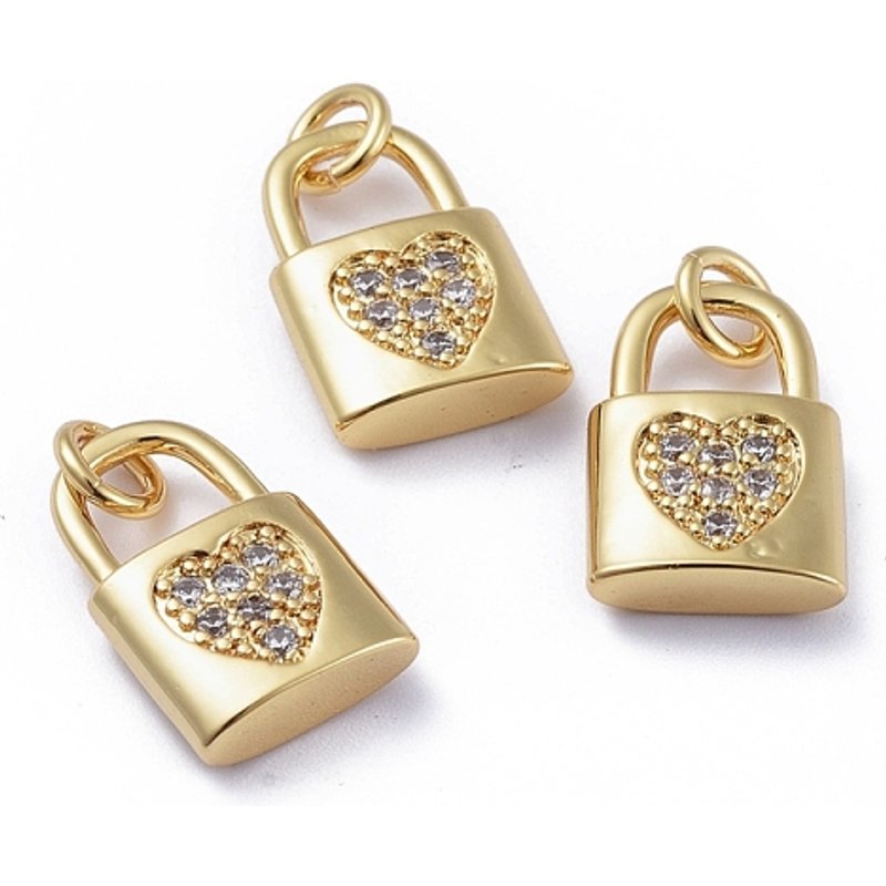 Pendentifs en zircon cubique micro pavé en laiton avec anneaux de saut — Breloques et pendentifs