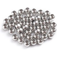 Perles rondes creuses en acier inoxydable 304, résistantes à la ternissure, 500pcs — Perles à bijoux