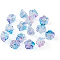 Electroplate Glass Beads, Trumpet Flower, Deep Sky Blue — Jewelry Beads