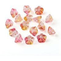 Perles en verre électroplaquées, fleur trompette, tomate, 8.5x8x5.5mm — Perles à bijoux