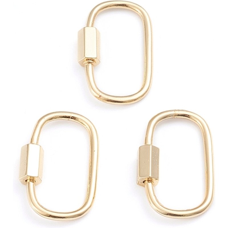 Brass Screw Carabiner Lock Charms for Necklace Making — Jewelry Findings